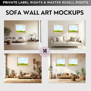 Wall Art Frame Mockups Frames Mockup MRR Done for You Digital Products Resell  Master Resell Rights Minimalist Wall Art Printable Mockups