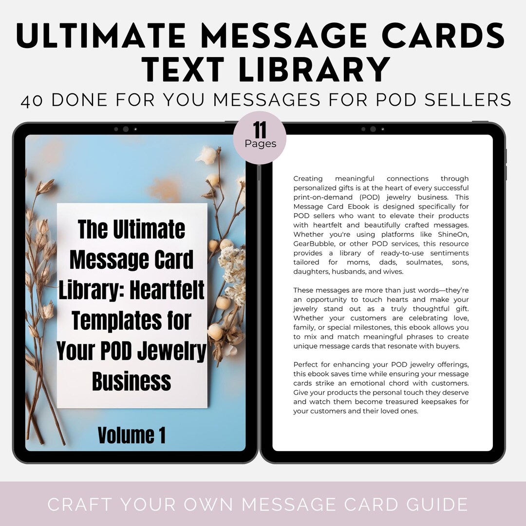Pod Template.pdf POD Jewelry Message Card Library: 40 Ready-to-use Templates (PDF Ebook ...