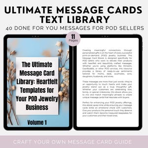 Bibliothèque de cartes de message pour les vendeurs de bijoux POD Ebook de cartes de message pour entreprise de bijoux POD Ebook de cartes de message pour colliers