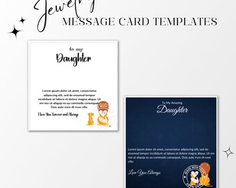 ShineOn Daughter Jewelry Message Card Template: Canva Design (Digital Download)