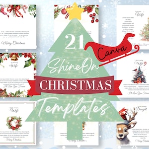 Plantillas de tarjetas con mensajes navideños de ShineOn Diseño de tarjetas con mensajes de joyas navideñas para vendedores de POD Tarjetas con mensajes editables con temática de invierno