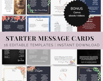ShineOn Jewelry Card Template: Canva Editable Message Cards (Digital Download)
