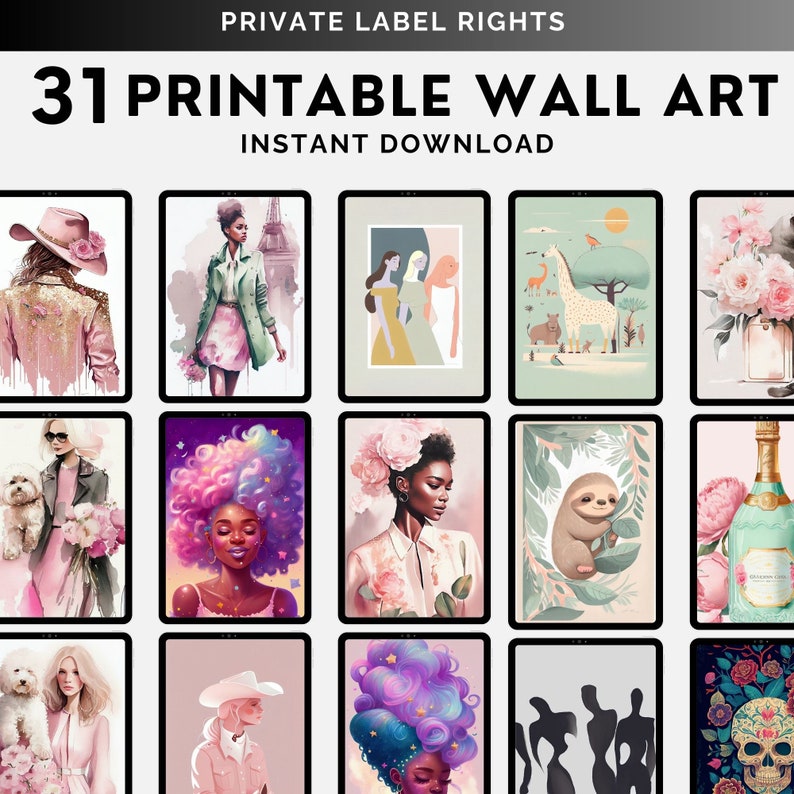 Printable Wall Art Resell Rights Digital Download Prints Commercial Use Art Decor Instant Download Artwork Commercial Use Wall Decor Resell