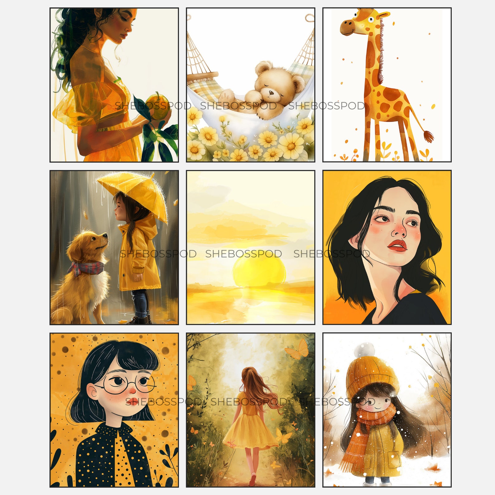 Yellow Wall Art Digital Download Master Resell Rights Printable Home ...