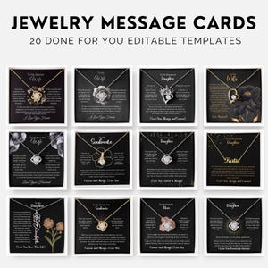 ShineOn Berichtenkaart Bundel Bewerkbare Berichtenkaart Gepersonaliseerde sieraden met oprechte berichtkaart Tandwielbel Inspirerende berichtenkaarten