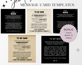 Men's Bracelet Message Card Templates: ShineOn Canva Design (Digital)