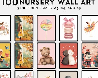 100 Nursery Wall Art Prints: MRR Commercial License (Digital Download)