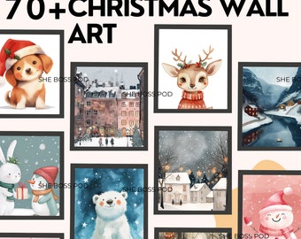 Christmas Prints Wall Art Bundle Master Resell Rights Christmas Wall Art Decor Prints Digital Download MRR Printable Digital Wall Art Resell
