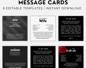 ShineOn Jewelry Message Card Templates: Men Bracelet Designs (Canva Editable, Digital Download)