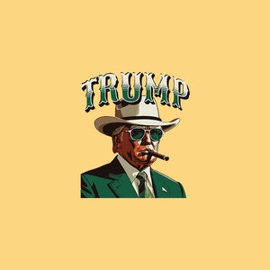 Cowboy western Make America Great, Donald Daddy Edgy png, Viral Thug Life President Design, Trump 2024 png, Great Maga King, patriottisch VS