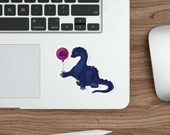 Brontosaurus söt baby dinosaurie grattis på födelsedagen barn stansade klistermärken