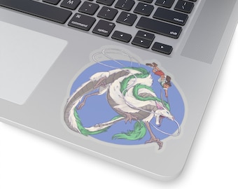 Spirited Away Chihiro and Dragon Haku Flying Studio Ghibli Stickers