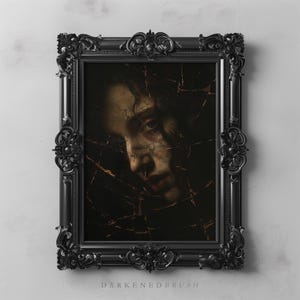 Dark Gothic Victorian Portrait, Moody Wall Art Classic Textured Renaissance Painting, Dark Academia Baroque Art, Gothic Home Decor Printable