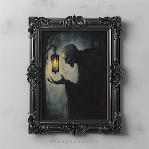 Nosferatu Vampire Art Gothic Dracula Wall Printable Dark Academia Bookish Decor, Spooky Fantasy Art  Creepy Monster Halloween Home Decor