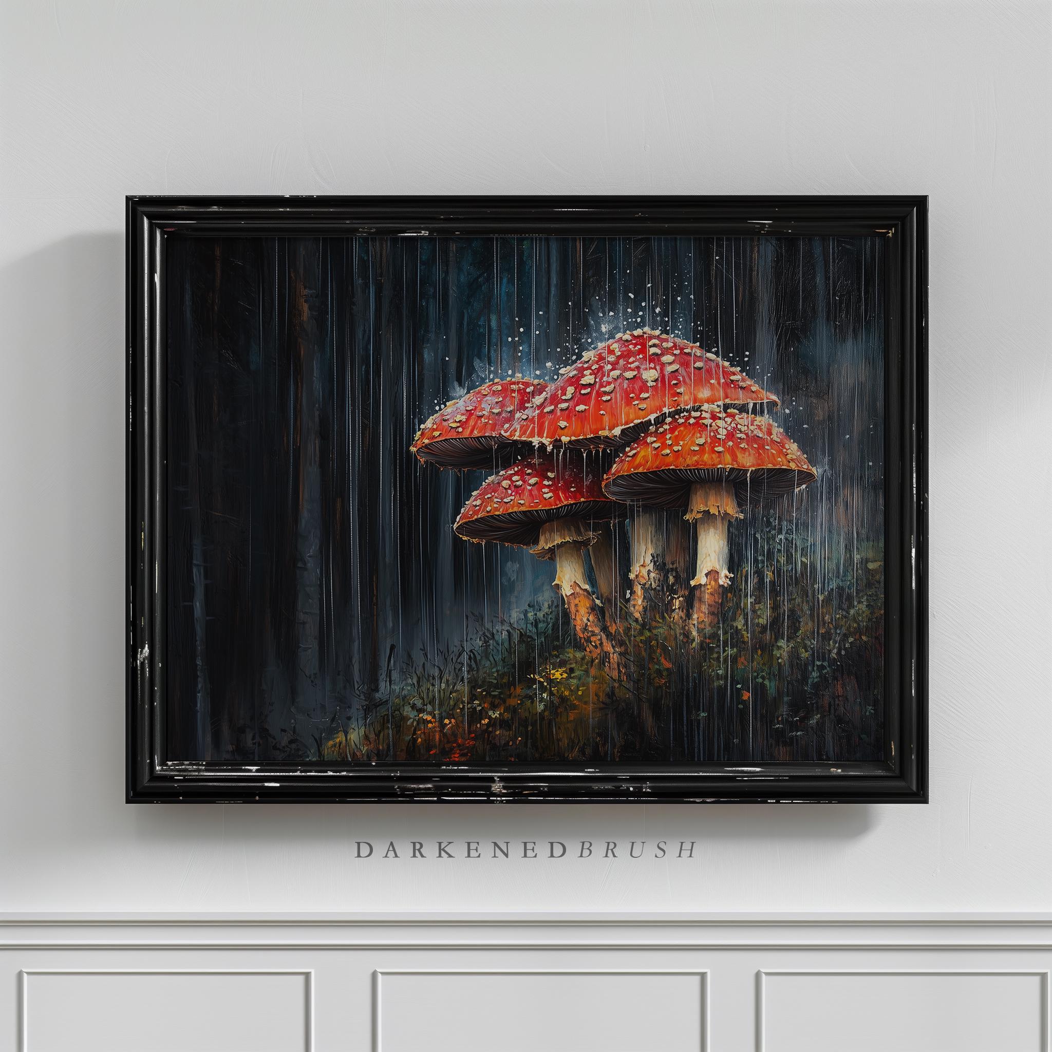 Moody Amanita Mushroom Art Printable Dark Cottagecore