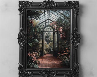 Secret Garden Wall Art Botanical Greenhouse Decor Cottagecore Floral Printable Nature-Inspired Romantic Flowers Home Decor, Floral Wall Art