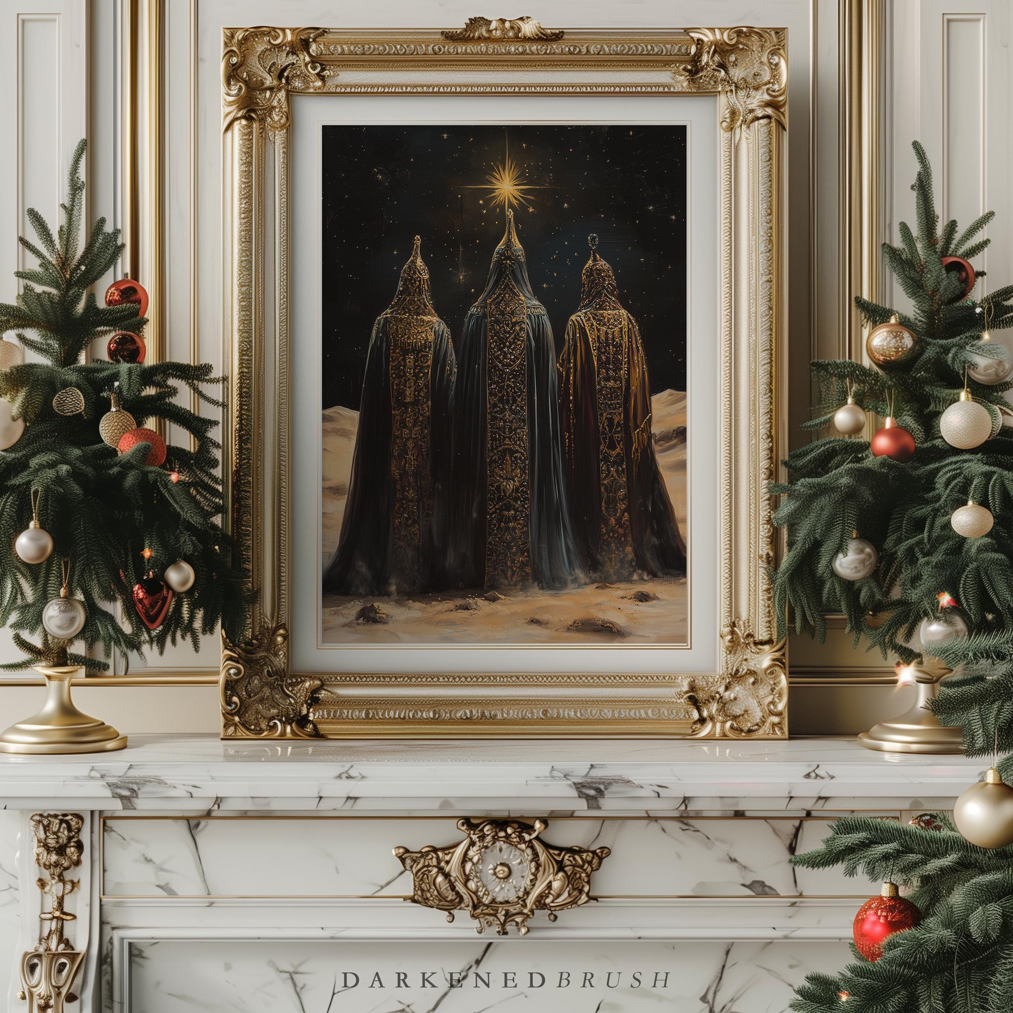 Three Wise Men Christian Art Printable Christmas Star of Bethlehem Wall ...