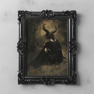 Stampa di Lilith, Arte Stregonesca, Arte Occulta, Decorazioni Pagane, Opere d'Arte Stregonesche, Belle Arti Stampabili, Bellezza Gotica, Pittura a Olio Stampabile di Dark Academia