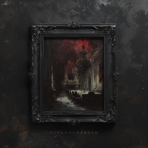 Gothic Horror Art for Dark Souls, Victorian Goth Oil Painting Prints, Artful Dark Academia Aesthetics, Unique Printable Gothic Décor
