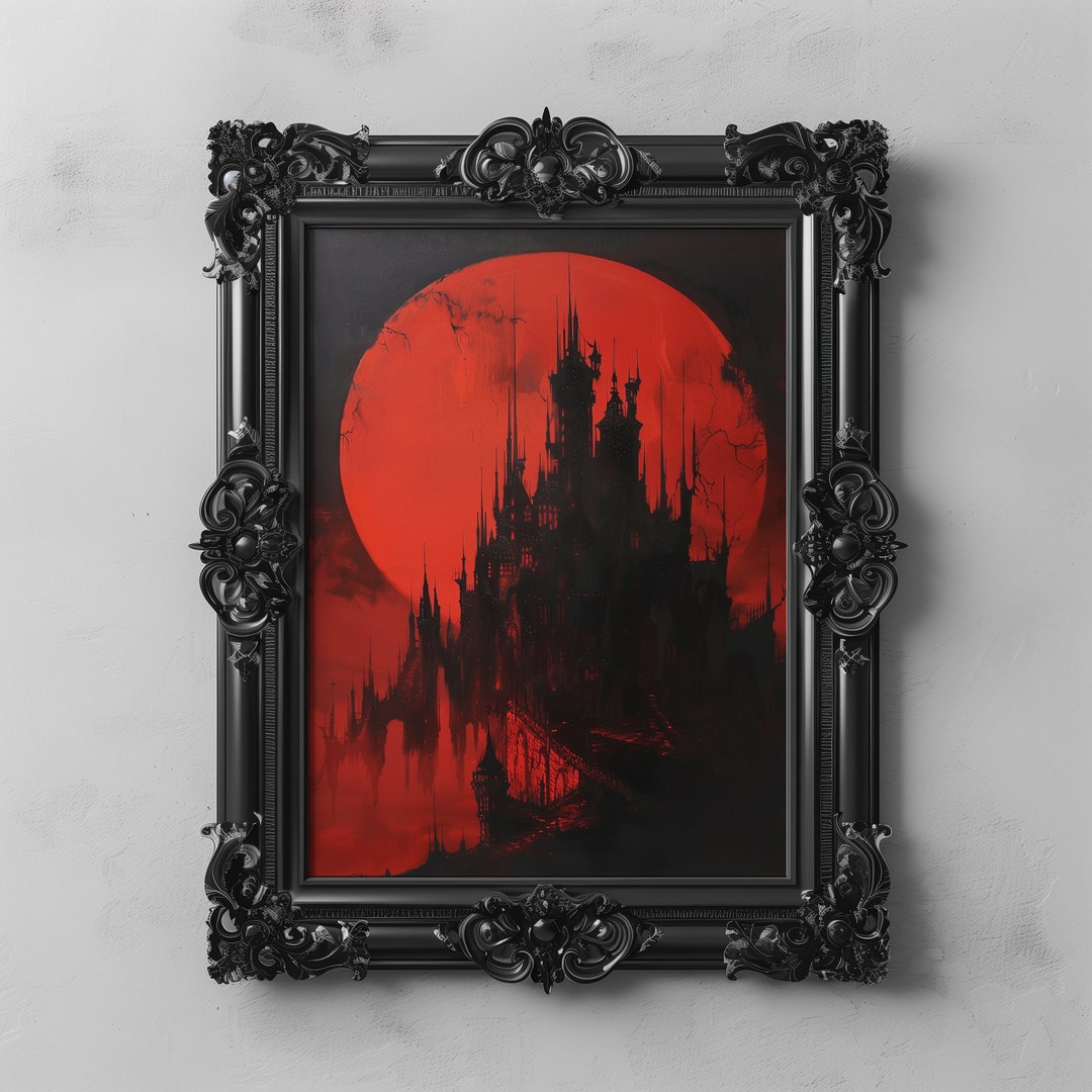 Blood Moon Over Dracula Castle, Dark Academia Aesthetics, Haunted