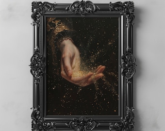 Magischer Sternenstaub Vintage Celestial Art Druckbar, Kosmische Sterne Witchy Wandkunst, Romantisch Dark Academia, Spiritismus Magisch Mystisch Druck