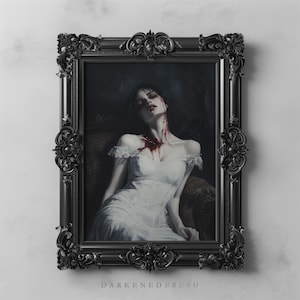 Victorian Vampire Gothic Wall Art Dark Romantic Dark Academia Macabre Art Fantasy Horror Aesthetic Halloween Printable Dark Cottagecore Art