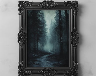 YFCLDPH Poster Gotico Fantasma Nella Foresta – Stampa Su Tela Vintage, Decorazione Da Parete Per Soggiorno E Camera Da Letto