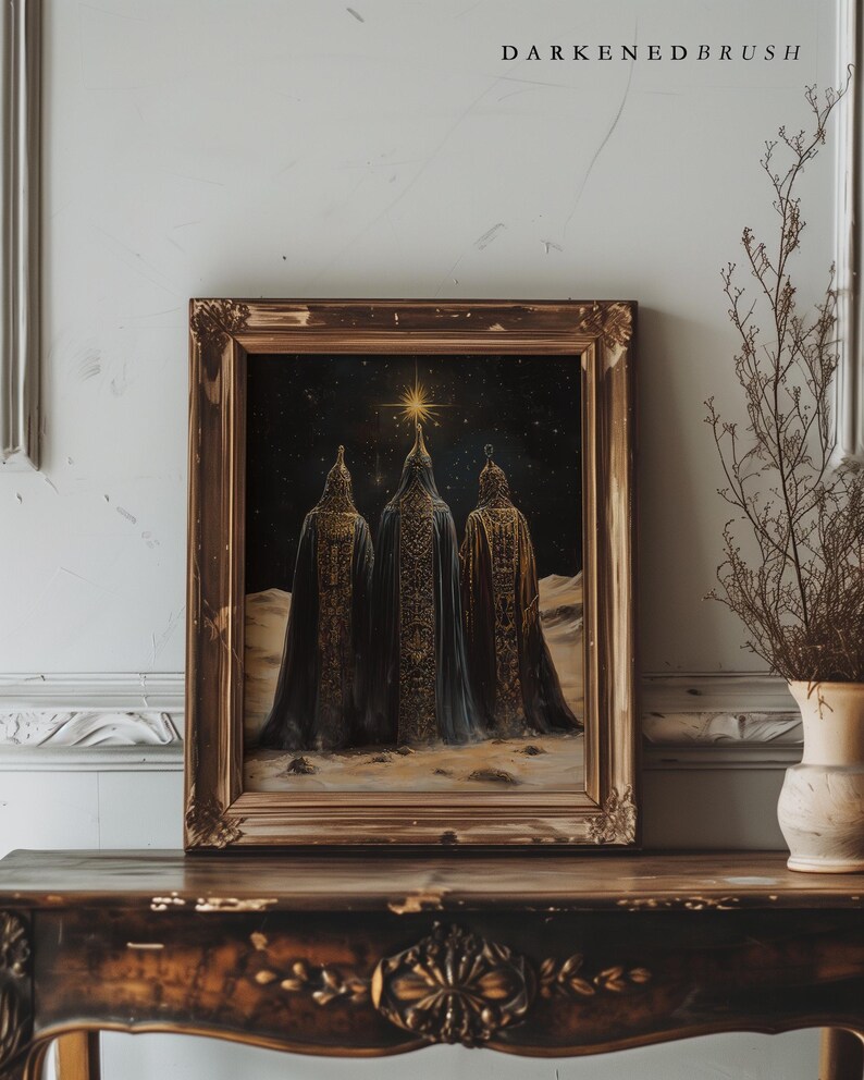 Three Wise Men Christian Art Printable Christmas Star of Bethlehem Wall ...
