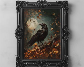 Crow Fall 8x12 Inch Art Print - Etsy