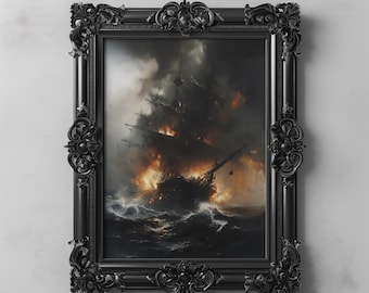 Ghost Ship No.3 Art Print, Dark Academia Wall Decor - Etsy