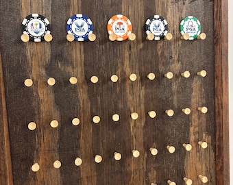 Golf Ball Marker Poker Chip Wall Display