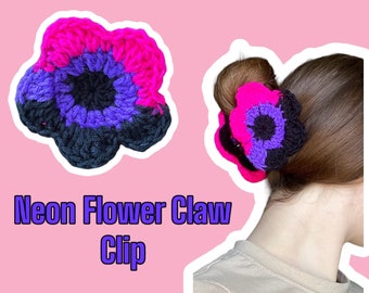 Crochet Flower Claw Clip