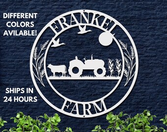 Custom Farm Metal Sign, Personalized Family Name Metal Sign, Wedding Gift, Home Decor, Farm Decor, Family Name Sign