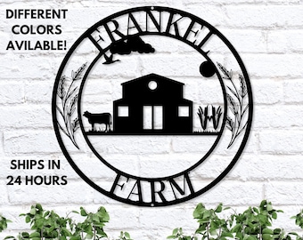 Custom Farm Metal Sign, Personalized Family Name Metal Sign, Wedding Gift, Home Decor, Farm Decor, Family Name Sign