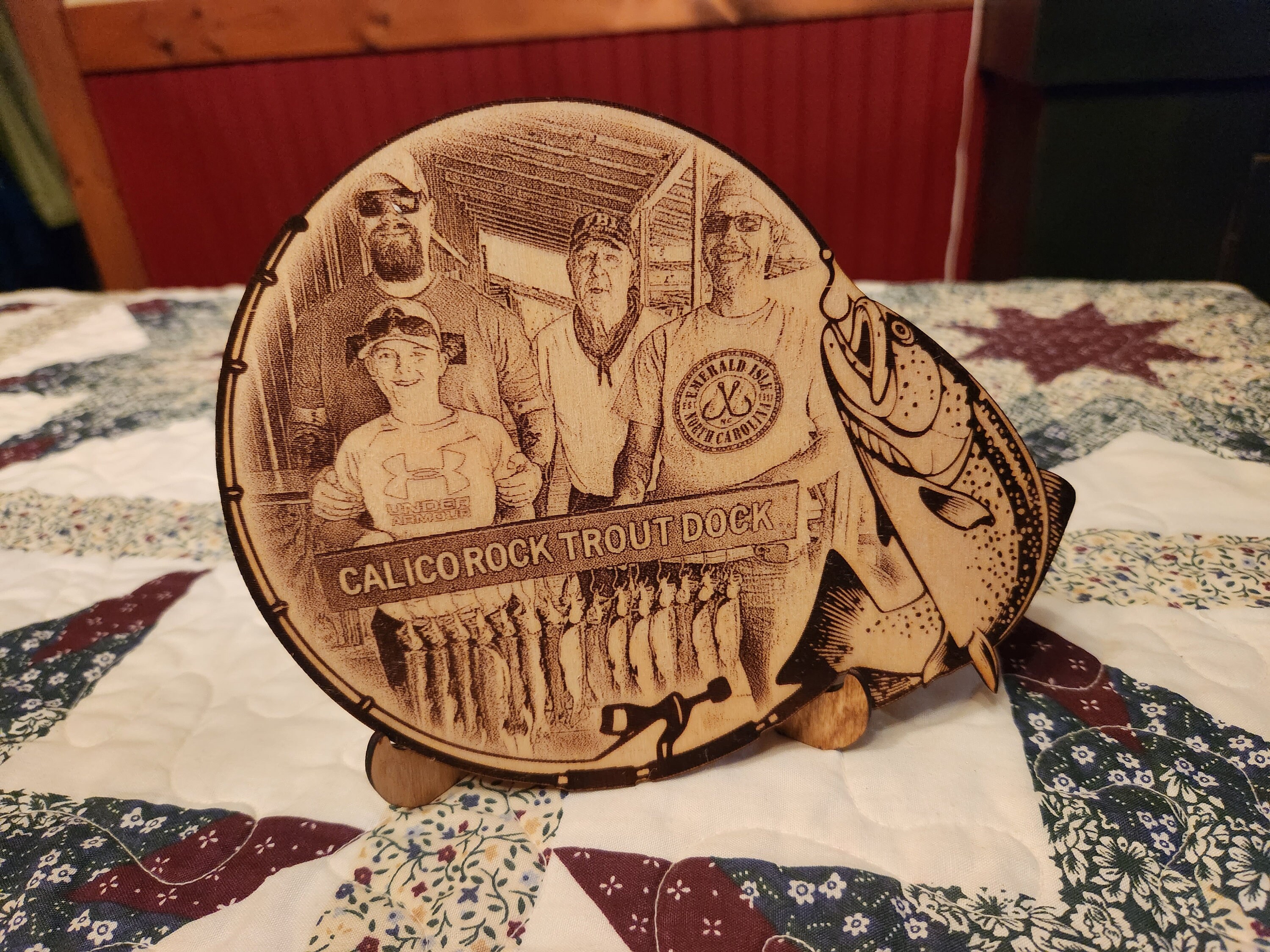 Laser Engraved Wood Fishing Photo/engraved Fishing Photo/engraved ...