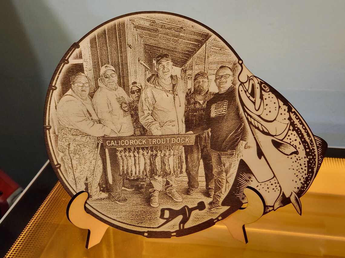 Laser Engraved Wood Fishing Photo/engraved Fishing Photo/engraved ...