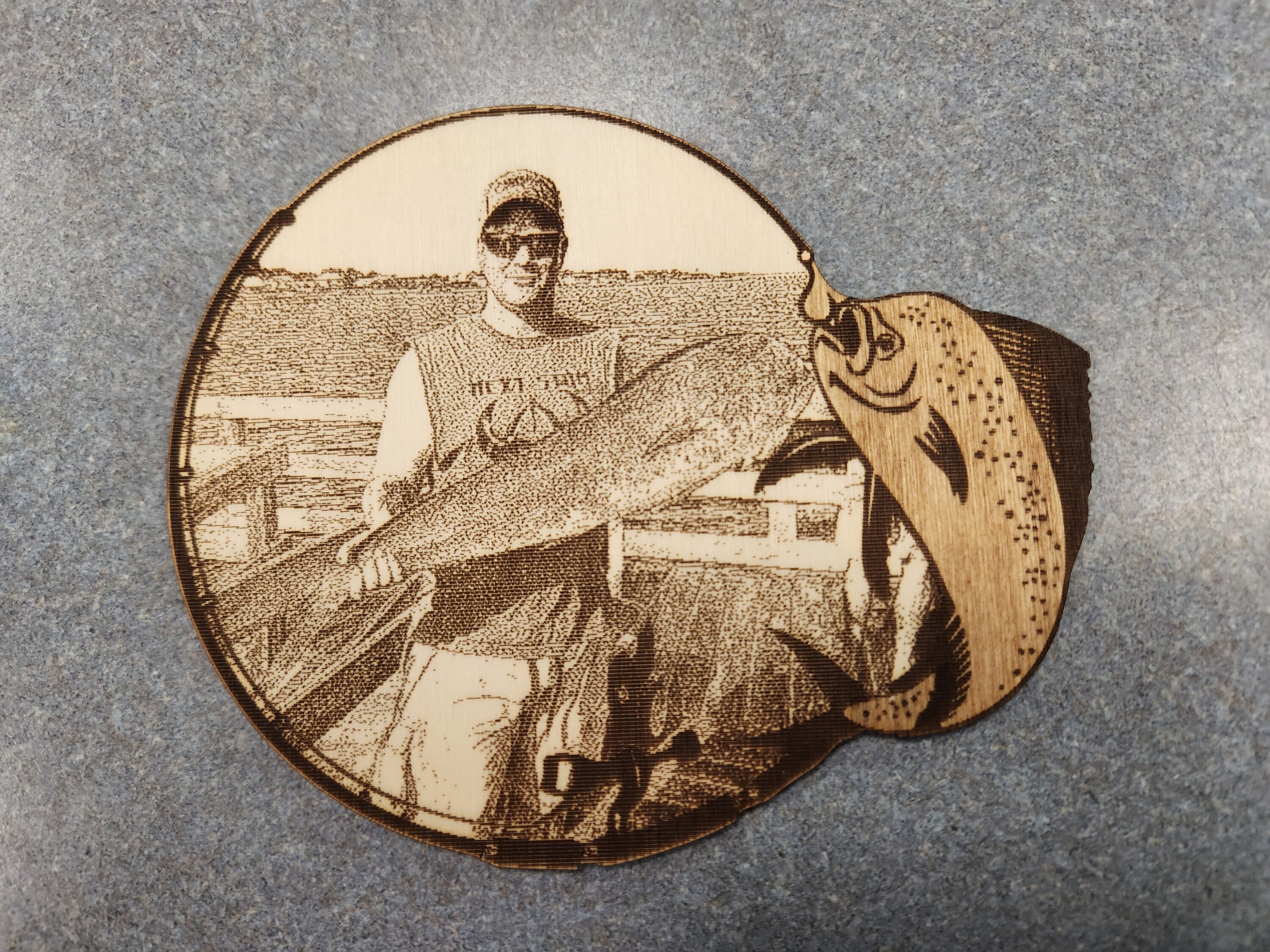 Laser Engraved Wood Fishing Photo/engraved Fishing Photo/engraved ...