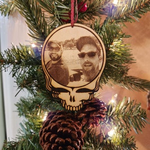 Personalized Steal Your Face Wooden Photo Ornament/Laser Engraved Photo Christmas Ornament/Steal Your Face/Stealie/Rearview Mirror Ornament