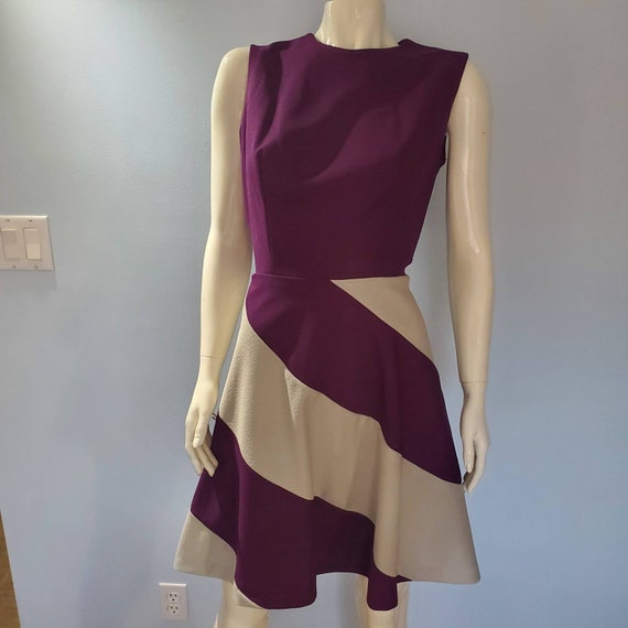 Purple and White Swirl Vintage Dress - Size Medium - image 2