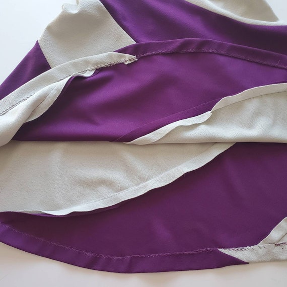 Purple and White Swirl Vintage Dress - Size Medium - image 9