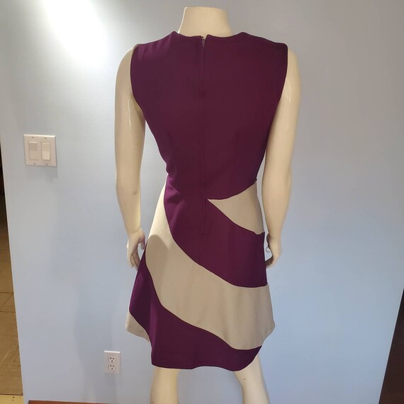 Purple and White Swirl Vintage Dress - Size Medium - image 3