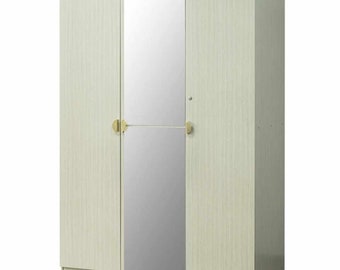 Gerogine 3 door with mirror wood cabinet