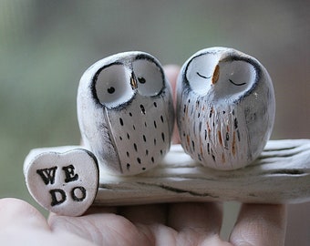 Eviction for Sale Mini Owl Wedding Cake Topper Snowy Owl