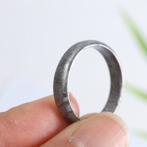 Meteorite Wedding Ring，Muonionalusta iron meteorite Ring,Meteorite Jewelry