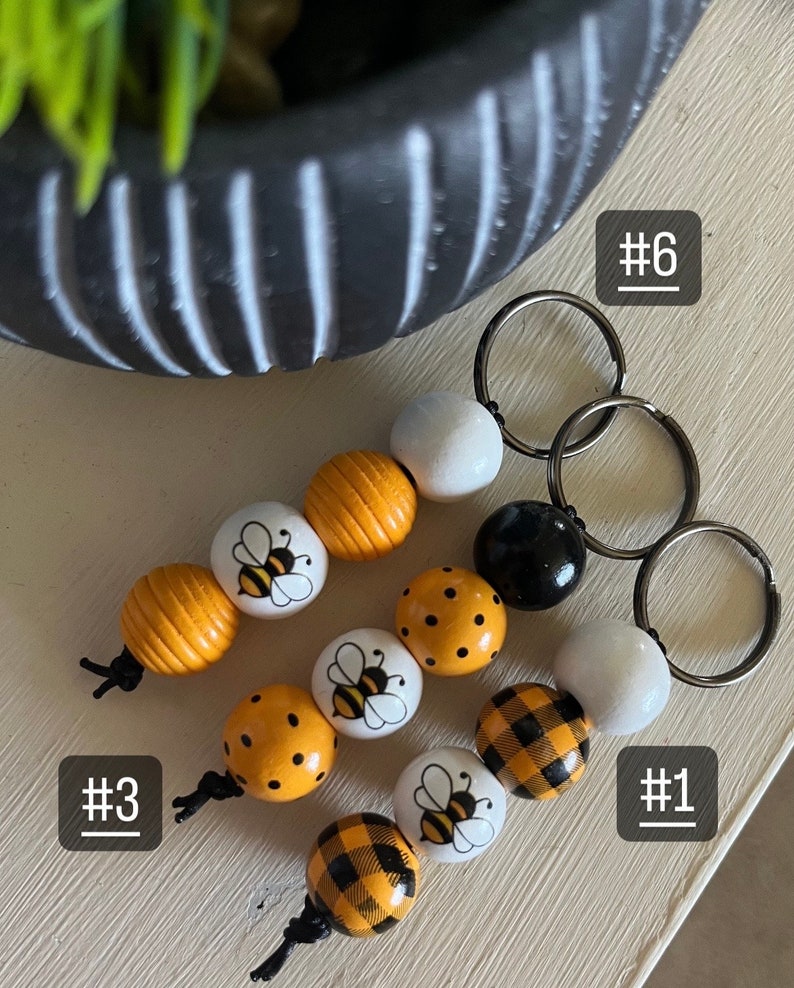 Honey Bee Beaded Keychain: Bee Keeper Gift - Etsy
