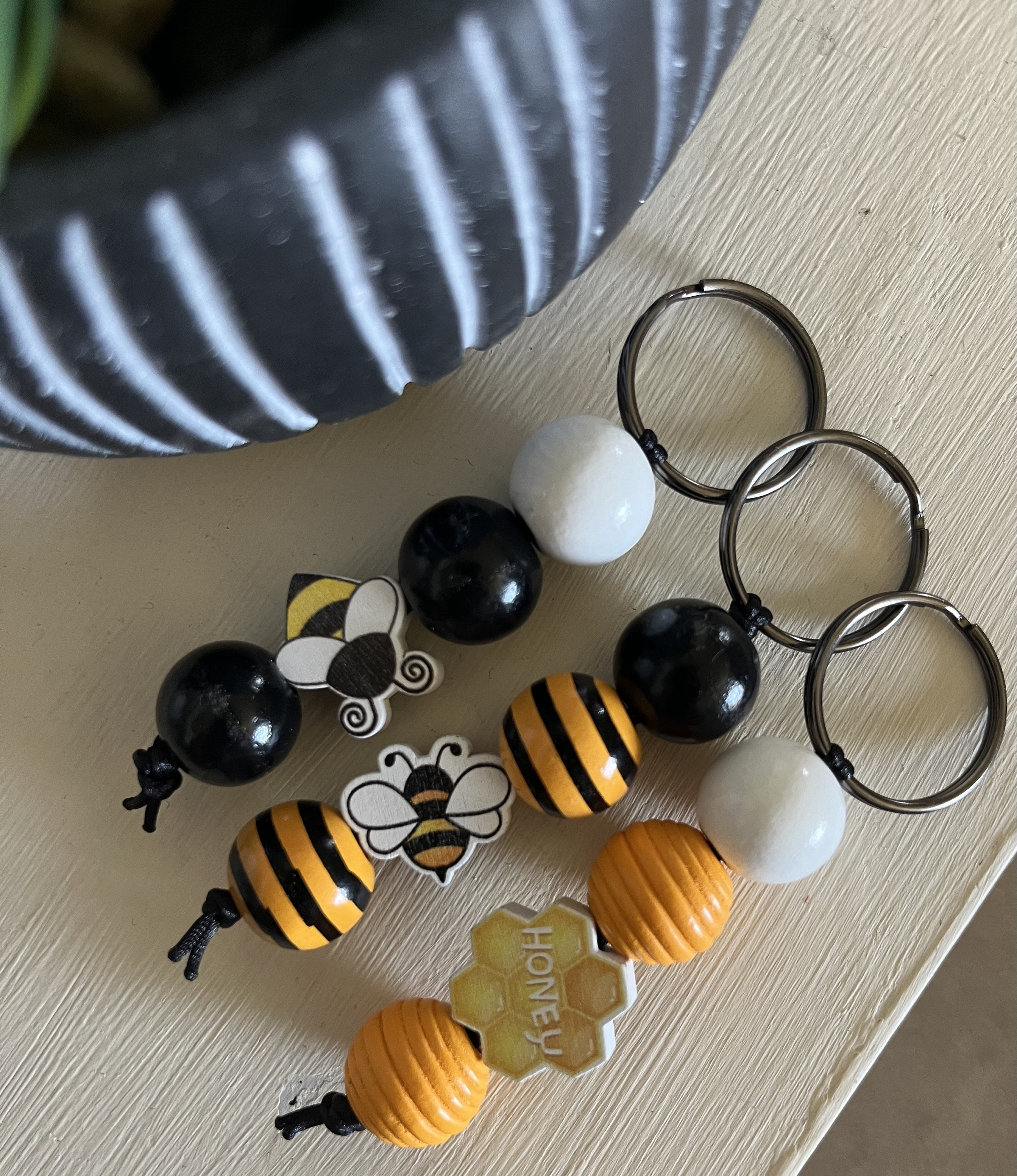 Honey Bee Beaded Keychain: Bee Keeper Gift - Etsy