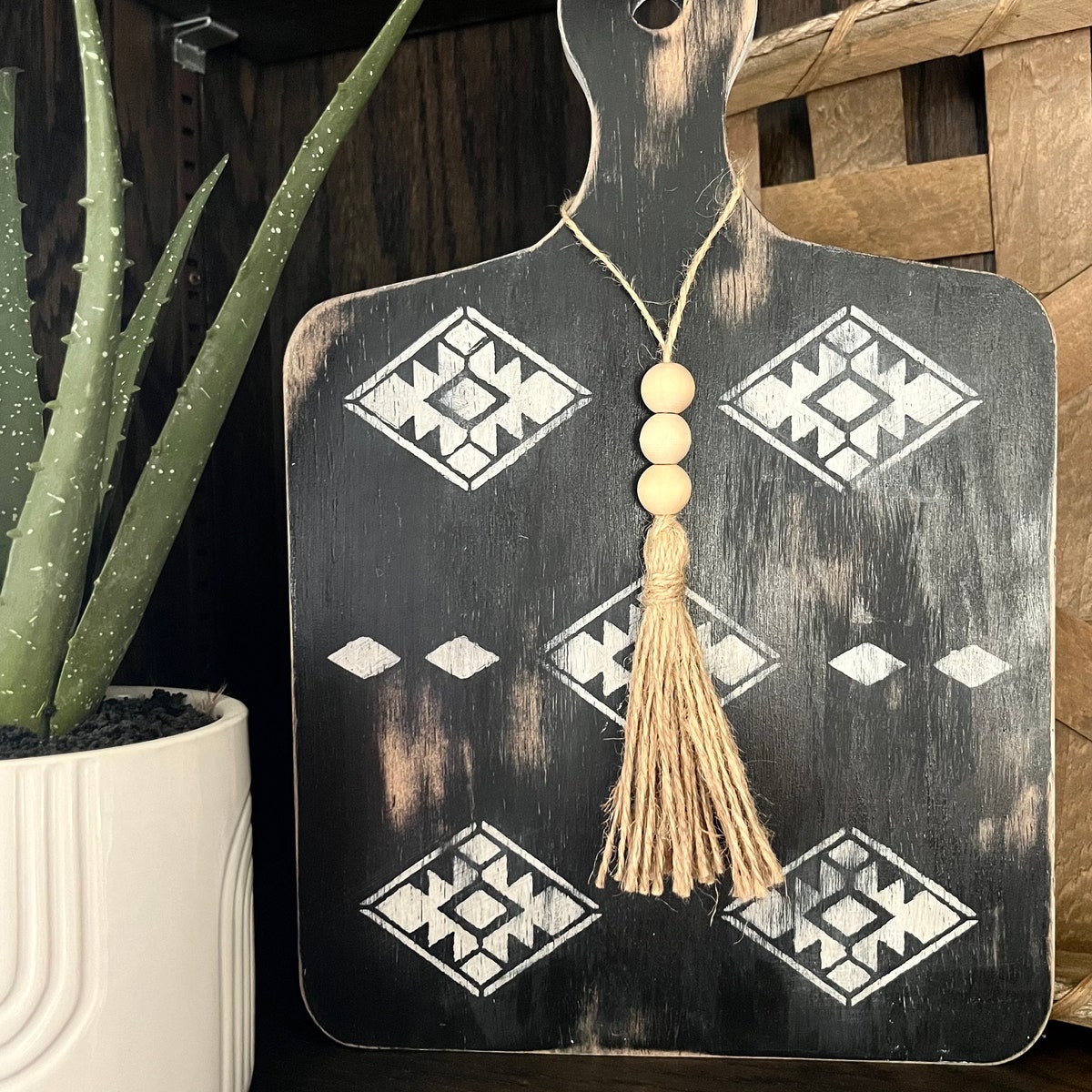 Rustic Sign/aztec Sign/tribal Design/hand Painted Design/decorative Cutting Board/large Cutting Board - Etsy