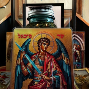FIXED Saint Michael the Archangel 5x5 Oversized Altar Card Laminated