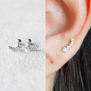 Star Trio Stud Earrings, Starburst Diamond Stud Earrings, CZ Stud Earrings, Celestial Earrings, Gift for Her, Birthday Gift, Minimalist