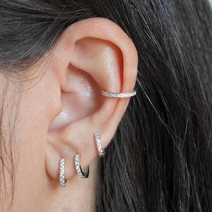 Pave Ear Cuff, Non Pierced CZ Ear Cuff, Diamond Cuff Earrings, Conch Ear Cuff, Gift for Her, Bridesmaid Gift, Birthday Gift, Gift for Mom